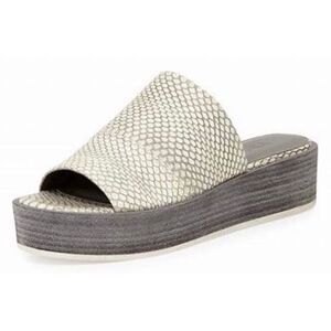 Vince Saskia Platform Wedge Snakeskin Slip On Women’s Sandals Size 9